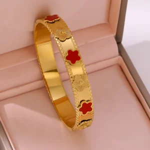 Wide Stainless Steel Bangle for Women Bold Statement Fashion Bracelet