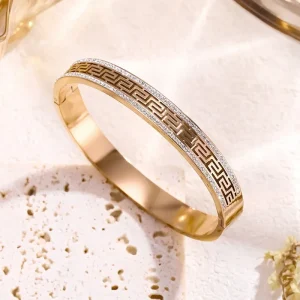 Modern Stainless Steel Cuff Bangle for Women Sleek Polished Finish