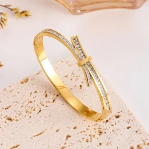 Delicate Stainless Steel Bangle Bracelet for Women Feminine Everyday