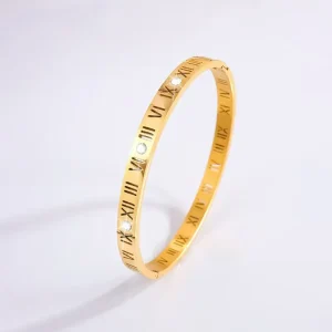 Dainty Gold Stainless Steel Bangle Bracelet Minimalist Gift for Her