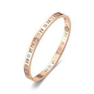 Slim Stainless Steel Rose Gold Bangle for Women Sleek Minimalist Fashion