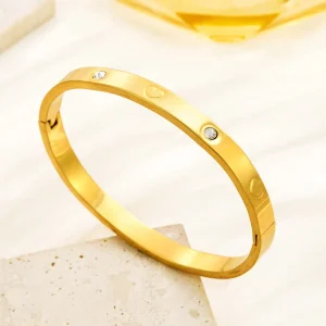 Subtle Stainless Steel Bangle for Women Office Appropriate Jewelry