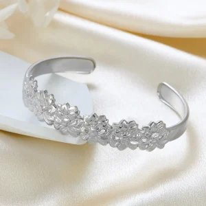 Stainless Steel Bangle for Wife Elegant Anniversary Romantic Gift