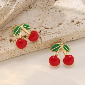 Gold Plated Stainless Steel Stud Earrings for Women Minimalist Daily Wear