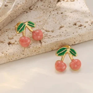 18K Gold Plated Stainless Steel Stud Earrings Hypoallergenic for Women