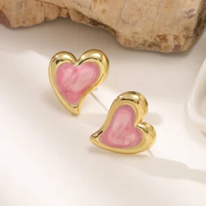 Titanium Steel Gold Stud Earrings for Women Durable Non-Fade Daily Wear