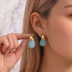 316L Stainless Steel Gold Stud Earrings for Women Sensitive Skin Safe