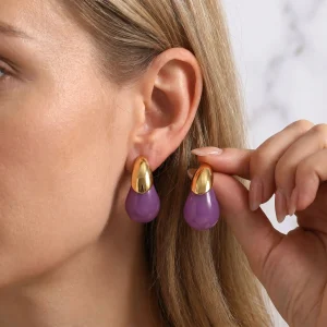 Women's Gold Tone Stainless Steel Stud Earrings Classic Everyday Jewelry