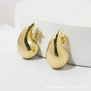 Statement Gold Stud Earrings for Women Stainless Steel Bold Style