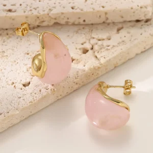 Chic Gold Stud Earrings for Women Stainless Steel Stylish Everyday