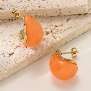 Refined Gold Stud Earrings for Women Stainless Steel Upscale Fashion