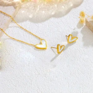 18K Gold Stainless Steel Jewelry Set Elegant Wedding Guest