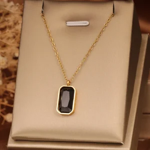Gold Stainless Steel Figaro Chain Necklace Plated Fashion Women Jewelry
