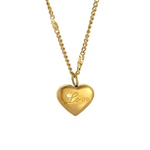 Trendy Gold Plated Stainless Steel Necklace Womens Everyday Jewelry