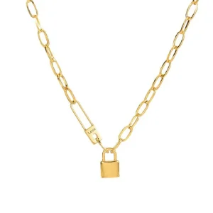 18K Gold Stainless Steel Necklace Plated Waterproof Womens Jewelry