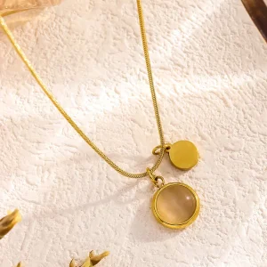 Gold Plated Stainless Steel Locket Necklace For Women Fashion