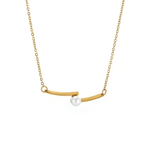 Minimal Gold Plated Stainless Steel Necklace For Women Daily