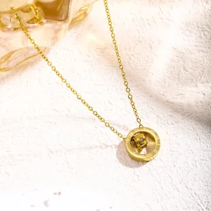 Stainless Steel Vacuum Gold Plated Chain Necklace Womens Fashion