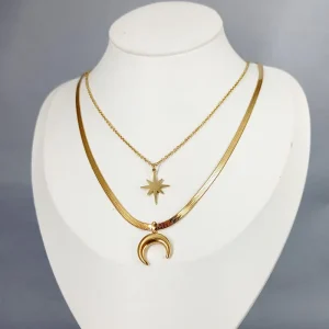 Gold Plated Stainless Steel Coin Pendant Necklace For Women