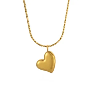 Stainless Steel Gold Plated Feather Necklace Womens Fashion Jewelry