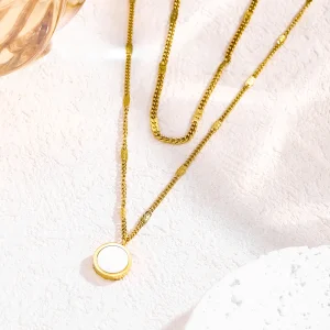 18K Gold Plated Stainless Steel Choker Necklace For Women Trendy