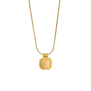 Gold Plated Stainless Steel Disc Necklace Fashion Women Jewelry