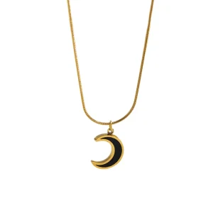Stainless Steel Gold Plated Sideways Cross Necklace Women